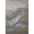 8' X 10' Taupe And Blue Abstract Washable Area Rug With UV Protection