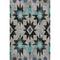 5' X 8' Black Gray And Blue Diamond Washable Area Rug With UV Protection