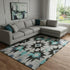 8' X 10' Black Gray And Blue Diamond Washable Area Rug With UV Protection