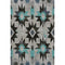8' X 10' Black Gray And Blue Diamond Washable Area Rug With UV Protection