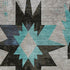 8' X 10' Black Gray And Blue Diamond Washable Area Rug With UV Protection