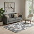 5' X 8' Graphite Brown And Ivory Diamond Washable Area Rug With UV Protection