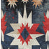 5' X 8' Navy Blue Red And Ivory Diamond Washable Area Rug With UV Protection