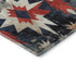 8' X 10' Navy Blue Red And Ivory Diamond Washable Area Rug With UV Protection