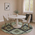 8' Artichoke Green And Gray Ikat Washable Round Rug With UV Protection