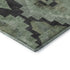8' Artichoke Green And Gray Ikat Washable Round Rug With UV Protection