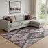 8' X 10' Blush And Gray Ikat Washable Area Rug With UV Protection
