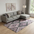 9' X 12' Blush And Gray Ikat Washable Area Rug With UV Protection