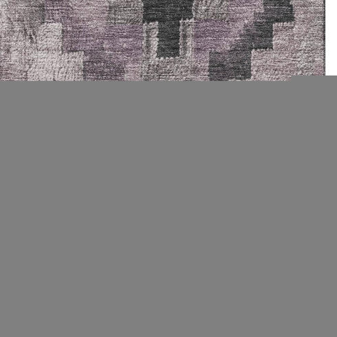 5' X 8' Lavender And Gray Ikat Washable Area Rug With UV Protection