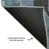8' Teal And Charcoal Ikat Washable Round Rug With UV Protection