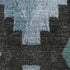 8' Teal And Charcoal Ikat Washable Round Rug With UV Protection