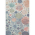 8' X 10' Denim Blue Peach And Ivory Geometric Washable Area Rug With UV Protection