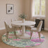 8' Green Pink And Ivory Geometric Washable Round Rug With UV Protection