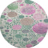 8' Green Pink And Ivory Geometric Washable Round Rug With UV Protection