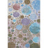 5' X 8' Khaki Blue And Purple Geometric Washable Area Rug With UV Protection