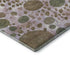8' Khaki Blue And Purple Geometric Washable Round Rug With UV Protection