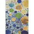 8' X 10' Navy Blue Yellow And Green Geometric Washable Area Rug With UV Protection