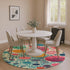 8' Teal Pink And Orange Geometric Washable Round Rug With UV Protection