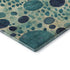 8' Teal Pink And Orange Geometric Washable Round Rug With UV Protection