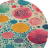 8' Teal Pink And Orange Geometric Washable Round Rug With UV Protection