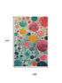 9' X 12' Teal Pink And Orange Geometric Washable Area Rug With UV Protection