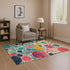 9' X 12' Teal Pink And Orange Geometric Washable Area Rug With UV Protection