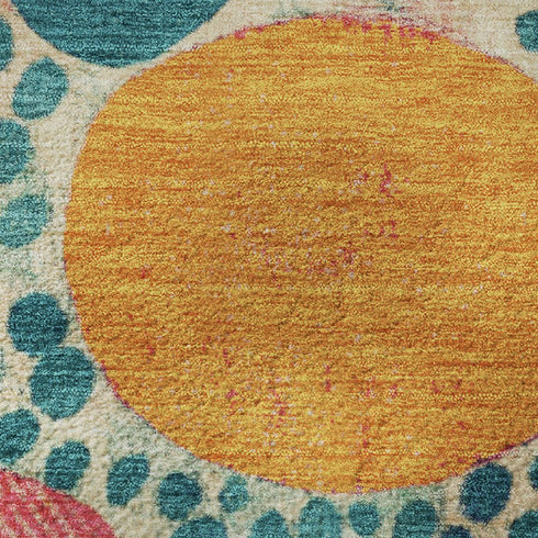 9' X 12' Teal Pink And Orange Geometric Washable Area Rug With UV Protection