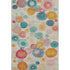 5' X 8' Beige Teal And Orange Geometric Washable Area Rug With UV Protection