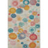 5' X 8' Beige Teal And Orange Geometric Washable Area Rug With UV Protection