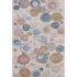 5' X 8' Blush Beige And Blue Geometric Washable Area Rug With UV Protection