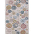 5' X 8' Blush Beige And Blue Geometric Washable Area Rug With UV Protection