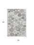 5' X 8' Ivory Gray And Silver Geometric Washable Area Rug With UV Protection