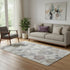 5' X 8' Ivory Gray And Silver Geometric Washable Area Rug With UV Protection