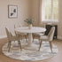 8' Ivory Gray And Silver Geometric Washable Round Rug With UV Protection