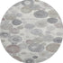 8' Ivory Gray And Silver Geometric Washable Round Rug With UV Protection