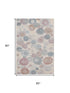 5' X 8' Peach Gray And Silver Geometric Washable Area Rug With UV Protection
