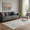 5' X 8' Peach Gray And Silver Geometric Washable Area Rug With UV Protection