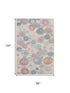 8' X 10' Peach Gray And Silver Geometric Washable Area Rug With UV Protection