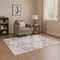 8' X 10' Peach Gray And Silver Geometric Washable Area Rug With UV Protection