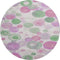8' Pink Green And Ivory Geometric Washable Round Rug With UV Protection
