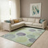 8' X 10' Artichoke Green And Purple Geometric Washable Area Rug With UV Protection