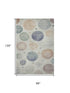 8' X 10' Beige And Blue Geometric Washable Area Rug With UV Protection