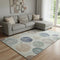 8' X 10' Beige And Blue Geometric Washable Area Rug With UV Protection