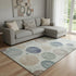 8' X 10' Beige And Blue Geometric Washable Area Rug With UV Protection