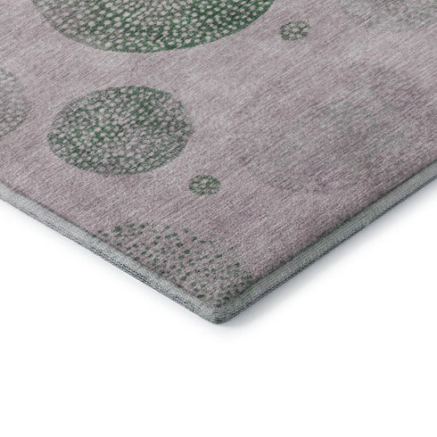 5' X 8' Blush Green And Pink Geometric Washable Area Rug With UV Protection