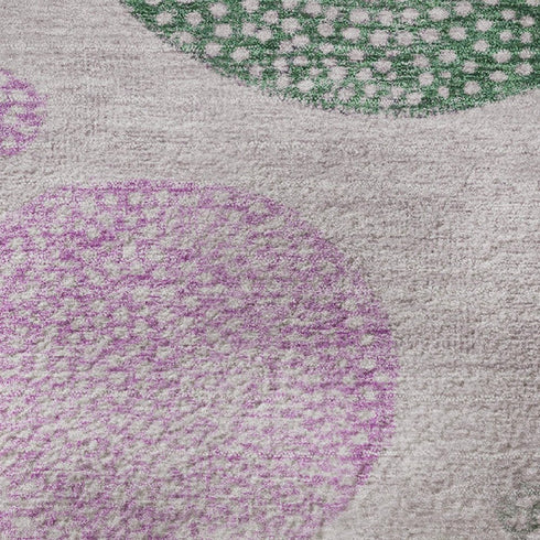 5' X 8' Blush Green And Pink Geometric Washable Area Rug With UV Protection
