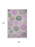 5' X 8' Blush Green And Pink Geometric Washable Area Rug With UV Protection