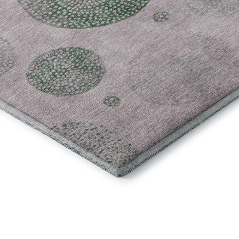 8' X 10' Blush Green And Pink Geometric Washable Area Rug With UV Protection