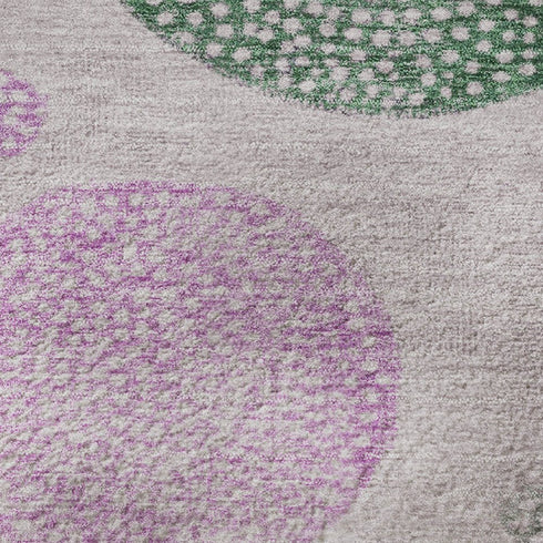 8' X 10' Blush Green And Pink Geometric Washable Area Rug With UV Protection