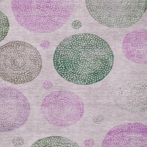 8' X 10' Blush Green And Pink Geometric Washable Area Rug With UV Protection